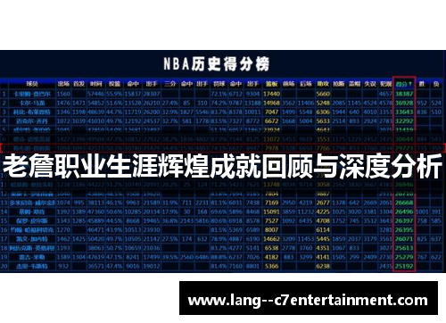 老詹职业生涯辉煌成就回顾与深度分析