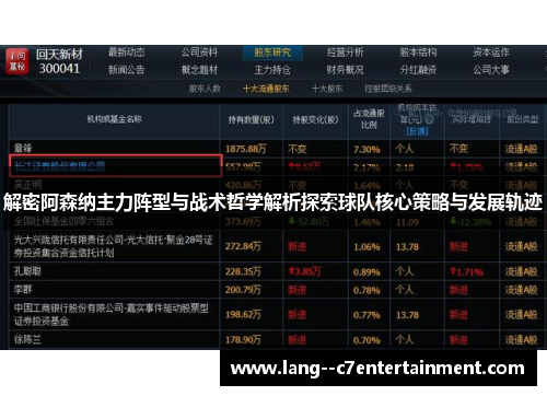 解密阿森纳主力阵型与战术哲学解析探索球队核心策略与发展轨迹
